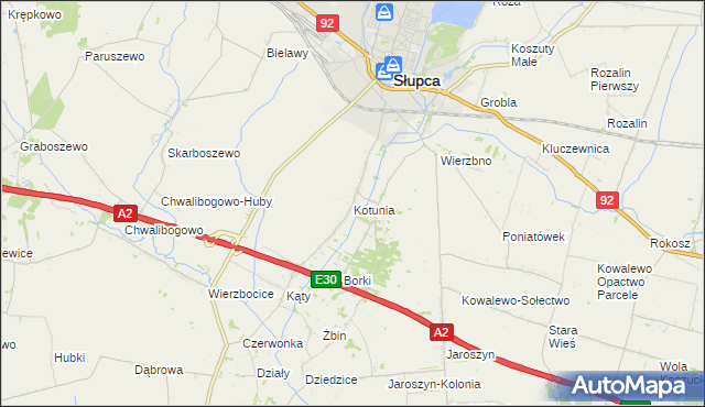 mapa Kotunia, Kotunia na mapie Targeo