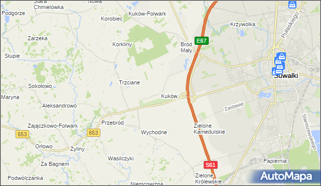 mapa Kuków gmina Suwałki, Kuków gmina Suwałki na mapie Targeo