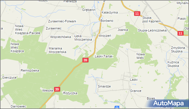 mapa Laski-Tartak, Laski-Tartak na mapie Targeo