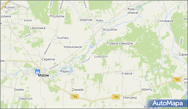 mapa Łuszczyn, Łuszczyn na mapie Targeo