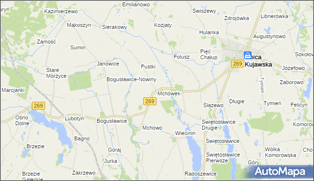 mapa Mchówek, Mchówek na mapie Targeo