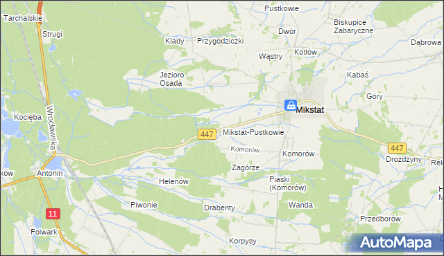 mapa Mikstat-Pustkowie, Mikstat-Pustkowie na mapie Targeo