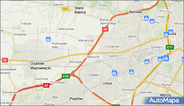 mapa Mory gmina Ożarów Mazowiecki, Mory gmina Ożarów Mazowiecki na mapie Targeo