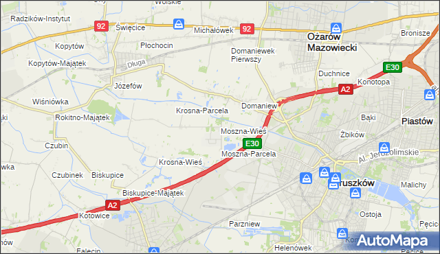 mapa Moszna-Wieś, Moszna-Wieś na mapie Targeo