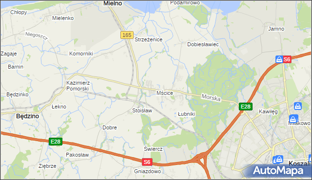 mapa Mścice, Mścice na mapie Targeo