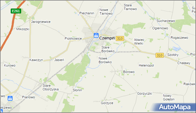 mapa Nowe Borówko, Nowe Borówko na mapie Targeo