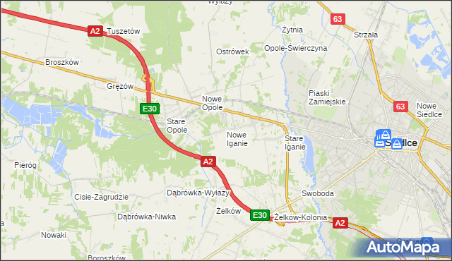 mapa Nowe Iganie, Nowe Iganie na mapie Targeo