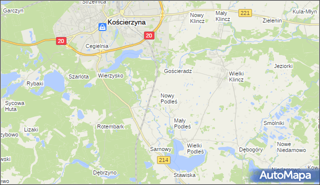 mapa Nowy Podleś, Nowy Podleś na mapie Targeo