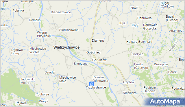 mapa Otfinów, Otfinów na mapie Targeo