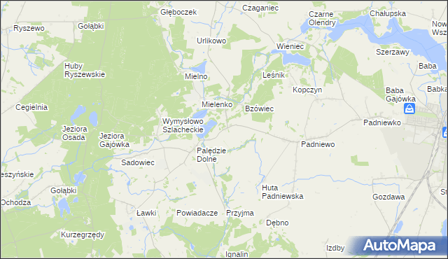 mapa Palędzie Kościelne, Palędzie Kościelne na mapie Targeo