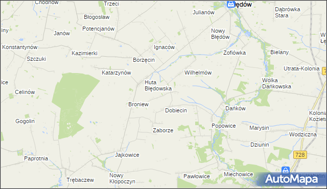 mapa Pelinów gmina Błędów, Pelinów gmina Błędów na mapie Targeo