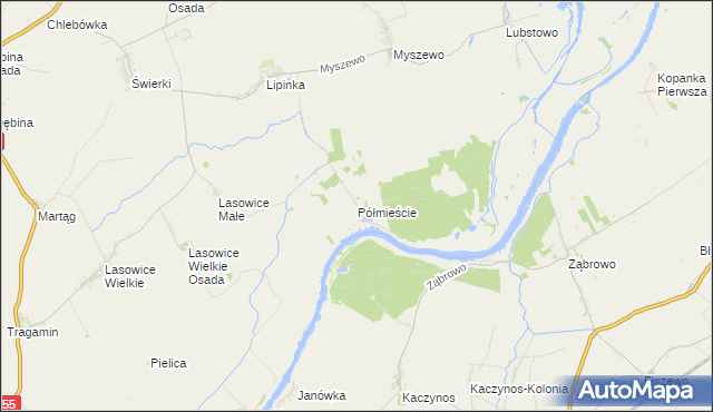 mapa Półmieście, Półmieście na mapie Targeo