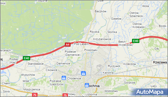 mapa Proszówki, Proszówki na mapie Targeo