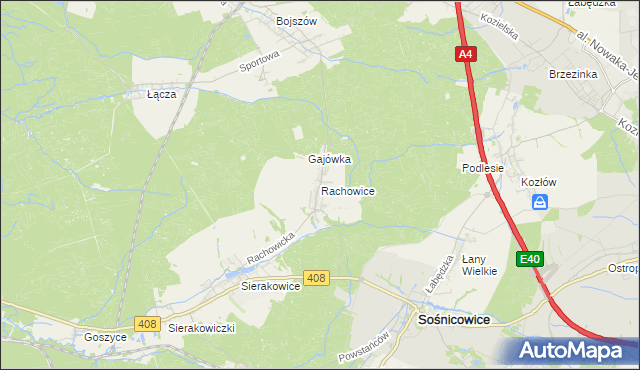 mapa Rachowice, Rachowice na mapie Targeo