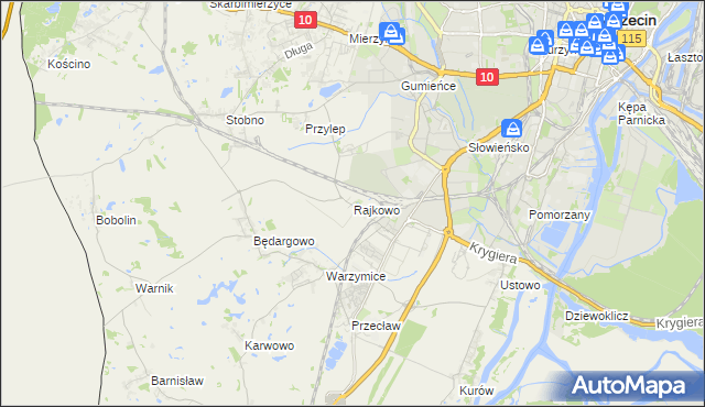 mapa Rajkowo, Rajkowo na mapie Targeo