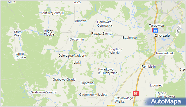 mapa Rapaty-Sulimy, Rapaty-Sulimy na mapie Targeo