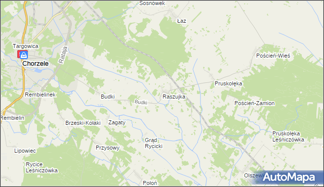 mapa Raszujka, Raszujka na mapie Targeo