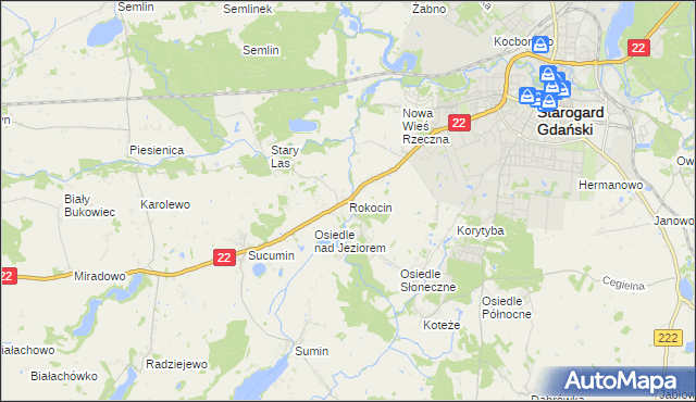 mapa Rokocin, Rokocin na mapie Targeo