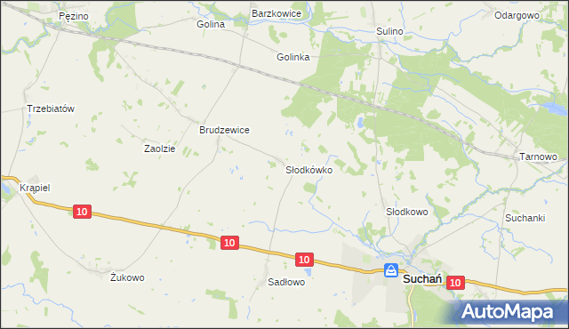 mapa Słodkówko, Słodkówko na mapie Targeo