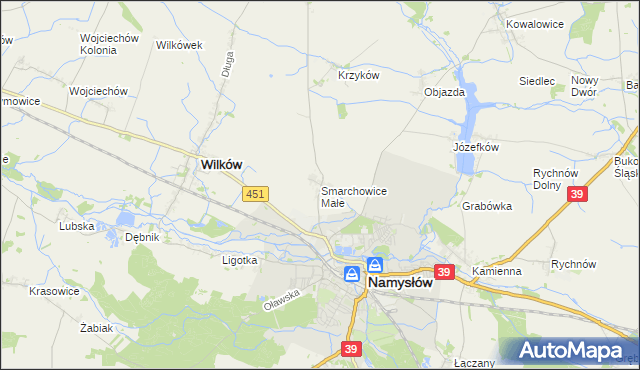 mapa Smarchowice Małe, Smarchowice Małe na mapie Targeo