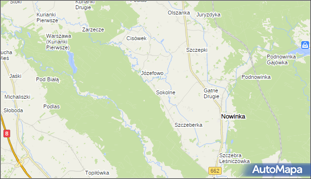 mapa Sokolne, Sokolne na mapie Targeo