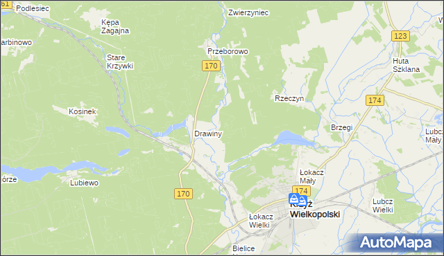 mapa Stefanowo gmina Krzyż Wielkopolski, Stefanowo gmina Krzyż Wielkopolski na mapie Targeo