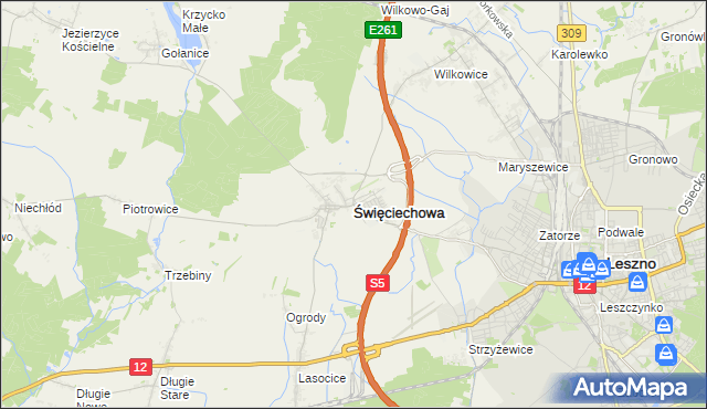 mapa Święciechowa, Święciechowa na mapie Targeo