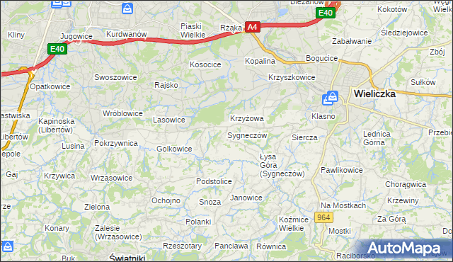 mapa Sygneczów, Sygneczów na mapie Targeo