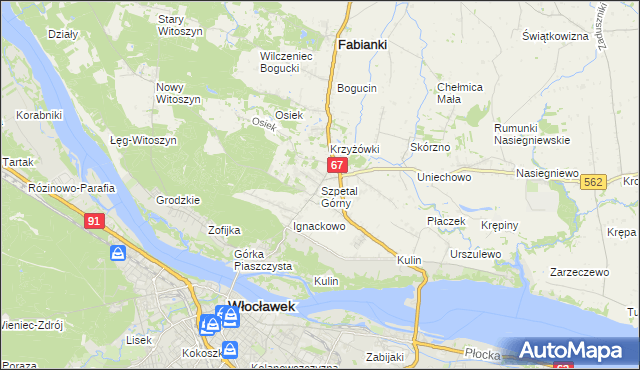mapa Szpetal Górny, Szpetal Górny na mapie Targeo