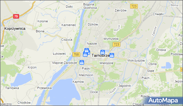 mapa Tarnobrzegu, Tarnobrzeg na mapie Targeo