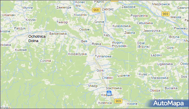 mapa Tylmanowa, Tylmanowa na mapie Targeo