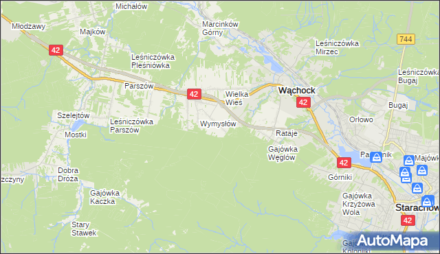mapa Węglów, Węglów na mapie Targeo