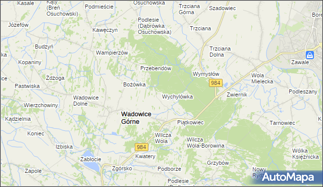 mapa Wychylówka, Wychylówka na mapie Targeo