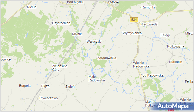 mapa Zaradowiska, Zaradowiska na mapie Targeo
