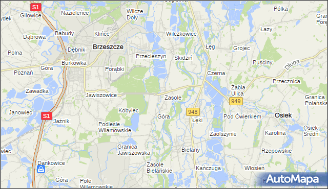 mapa Zasole, Zasole na mapie Targeo