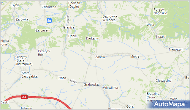 mapa Zasów, Zasów na mapie Targeo