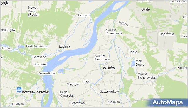 mapa Zastów Karczmiski, Zastów Karczmiski na mapie Targeo