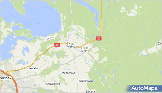 mapa Gwda Mała, Gwda Mała na mapie Targeo