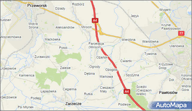 mapa Ożańsk, Ożańsk na mapie Targeo