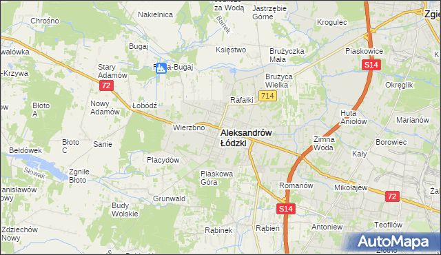 mapa Aleksandrów Łódzki, Aleksandrów Łódzki na mapie Targeo