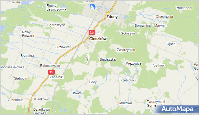 mapa Biadaszka, Biadaszka na mapie Targeo