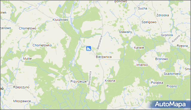 mapa Bierzwnica, Bierzwnica na mapie Targeo