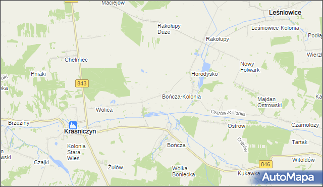 mapa Bończa-Kolonia, Bończa-Kolonia na mapie Targeo