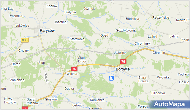 mapa Borowie-Kolonia, Borowie-Kolonia na mapie Targeo