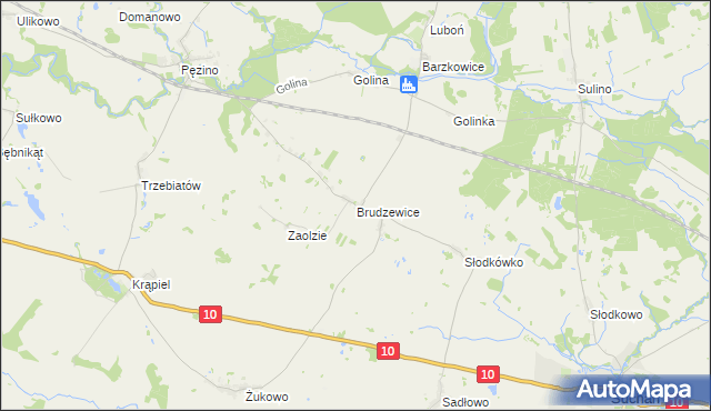 mapa Brudzewice gmina Suchań, Brudzewice gmina Suchań na mapie Targeo