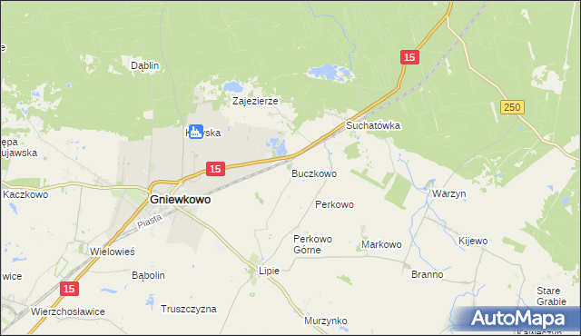 mapa Buczkowo gmina Gniewkowo, Buczkowo gmina Gniewkowo na mapie Targeo