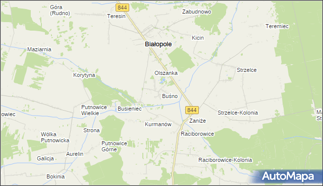 mapa Buśno, Buśno na mapie Targeo