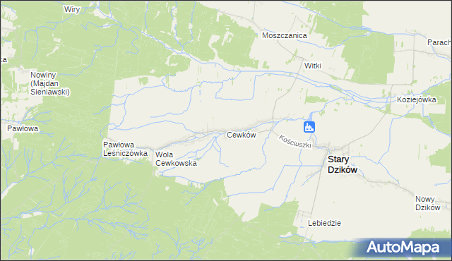 mapa Cewków, Cewków na mapie Targeo