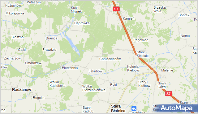 mapa Chruściechów gmina Stara Błotnica, Chruściechów gmina Stara Błotnica na mapie Targeo