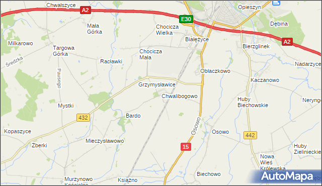 mapa Chwalibogowo gmina Września, Chwalibogowo gmina Września na mapie Targeo